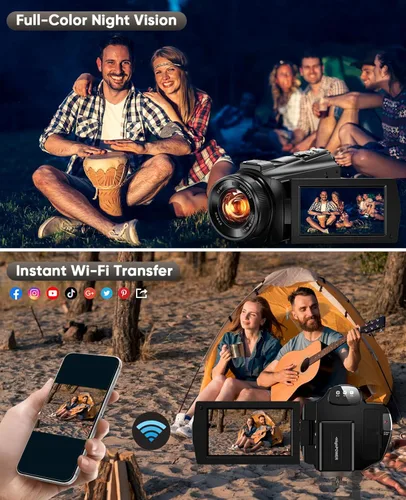 Miniatura 9 de Cámara de video 5K Videocámara 8X Zoom Opitical Cámaras de transmisión en vivo Cámara de 64MP Vlogging para YouTube con visión nocturna a todo