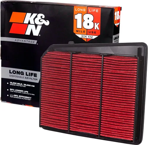 K&N Filtro de aire del motor: Filtro de aire de repuesto de larga vida útil de 18,000 millas: compatible con Nissan Titan 2017-2024, KNA-5062