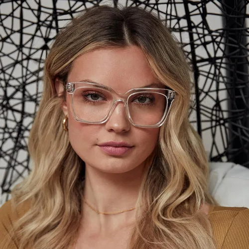 Miniatura 2 de DIFF Bella - Gafas de computadora de diseño cuadrado con bloqueo de luz azul de gran tamaño para mujeres