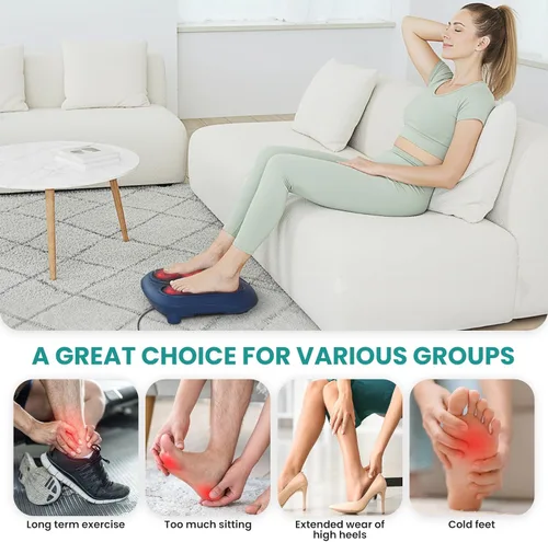 Miniatura 8 de Nekteck Masajeador de pies con calor, masajeador de pies Shiatsu para neuropatía, fascitis plantar, máquina eléctrica de masaje de pies con Azul