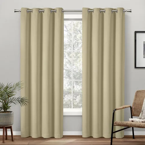 Miniatura 20 de Exclusive Home Curtains - Par de paneles de cortinas, modelo Academy, con ojales para bloqueo total de luz Blanco