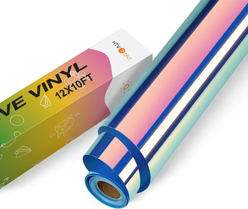 Miniatura 7 de HTVRONT - Vinilo azul claro permanente - Rollo de vinilo adhesivo azul claro brillante de 12 pulgadas x 14 pies compatible con máquina de corte