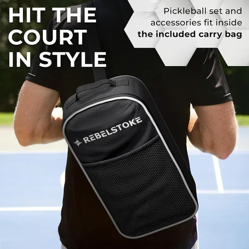 Miniatura 7 de Juego completo de 4 paletas de pickleball con bolsa, juego de 4 palas de pickleball, diseñadas en los Estados Unidos, agarre cómodo, kit de bolas