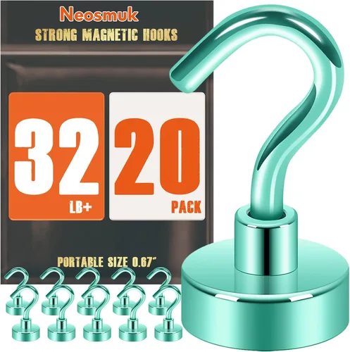 Miniatura 56 de Neosmuk Ganchos magnéticos, esenciales para cruceros, más de 32 libras, ganchos magnéticos resistentes para cabinas de cruceros, refrigerador