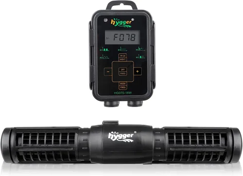 Hygger Generador de Olas para Acuario, Bomba de Flujo Cruzado Ajustable con Controlador de Pantalla LED, Cabezal de Potencia Magnético DC 24V para
