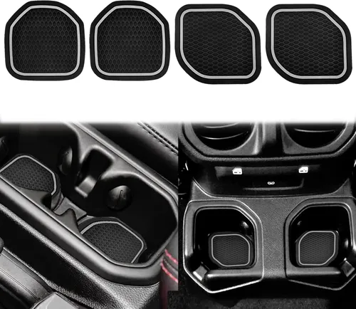Juego de 4 posavasos para portavasos – Compatible con Wrangler JL/JLU 2018-2023 y Gladiator JT 2020-2023, accesorios interiores antipolvo mejorados,