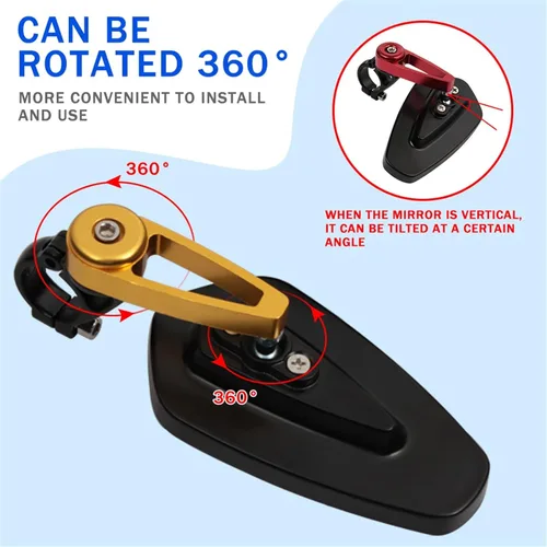 Miniatura 5 de Espejo retrovisor azul para motocicleta, retrovisor, 7/8 pulgadas, 0.866 in, para Kawasaki H2 H2R Z1000SX Ninja 1000 Z1000 Z1000 Z1000R