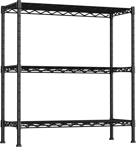 Soywey Estantes de Almacenamiento Ajustables de Servicio Pesado de 3 Estantes, 36" An x 14" Pr x 35.8" Al, Organizador de Rejilla Metálica para
