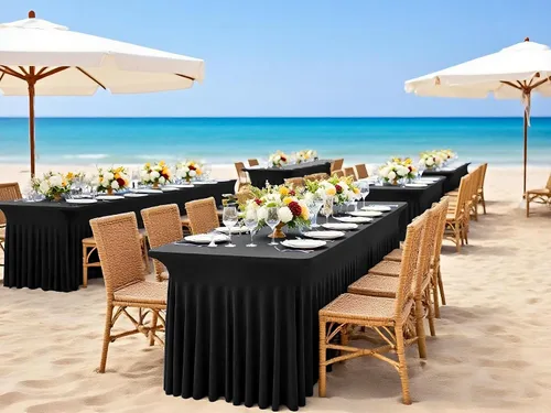 Miniatura 6 de 2 Packs Black Spandex Table Clothes for 6 Foot Rectangle Tables, Wrinkle Resistant Fitted Tables Cover, Washable Stretch Table Skirts for Weddings