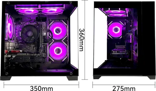 Miniatura 4 de SKYESEV Computadora de escritorio para juegos, AMD Ryzen 5 5600, RTX3050 6GB, 32GB DDR4 RAM y 1TB M.2 NVMe PCle, ventilador ARGB, WiFi, consola