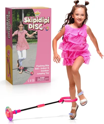 IPIDIPI TOYS - Pelota de salto retro intermitente rosa, juguete de tobillo, cuerda para saltar, mejora la coordinación, haz ejercicio de la manera