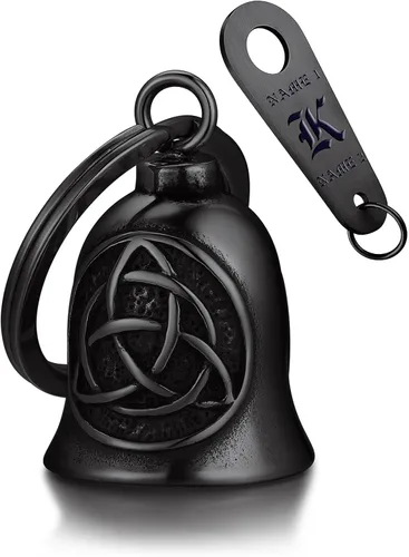 Miniatura 20 de Bandmax Llavero de motocicleta para motociclista, de acero inoxidable, campanas de guardián de conducción segura para motocicletas