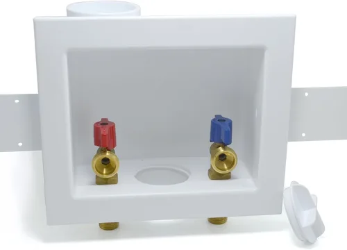 TTFLEX - Caja de salida para lavadora con válvulas de bola de latón de un cuarto de vuelta, 1/2 pulgada x 3/4 pulgadas MHT (conexión de sudor MIP de