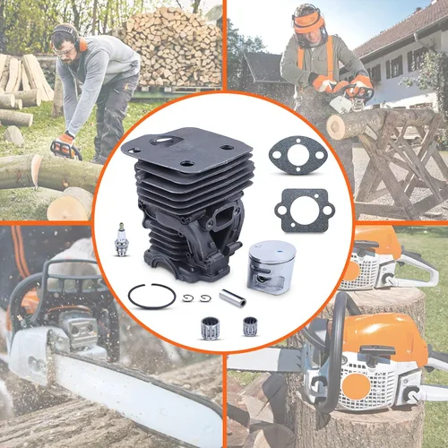 Miniatura 6 de Kit de anillo de pistón de cilindro de 1.732 in para JONSERED CS 2245 CS2250 S para Husqvarna 445 450 450e, cilindro, pistón, pasador, anillo