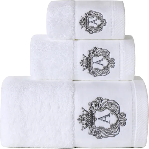 Miniatura 11 de Sunshinejing Juego de toallas de baño 100% algodón de alta calidad; 1 toalla de baño, 1 toalla de mano y 1 toallita, baño de lujo súper suave