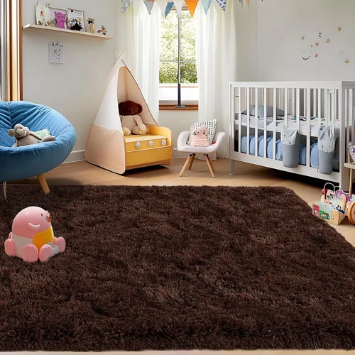 Miniatura 222 de Alfombras de área de 8x10 para sala de estar, alfombra shaggy grande ultra suave y esponjosa para dormitorio, alfombras de felpa mullida Blanco crema