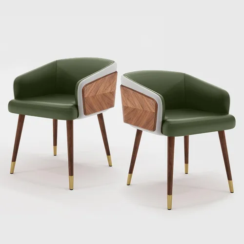 ARTPLAN Juego de 2 sillas de comedor, sillas decorativas tapizadas de tela para sala de estar, sillas de brazo para muebles de interior del hogar,