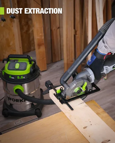 Miniatura 6 de WORKPRO Sierra circular de 5.8A 3500RPM con guía paralela, profundidad máxima de corte 1-11/16 pulgadas (90°), 1-1/8 pulgadas (45°), sierra circular