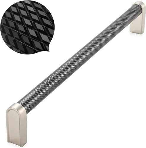 Miniatura 33 de Koofizo - Paquete de 10 tiradores de gabinete estriados para armario, manija negra para muebles (1.1 pulgadas/28 mm), herrajes sólidos K22