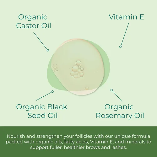 Miniatura 3 de Sea El Castor - Suero orgánico de ricino para pestañas y cejas, aceite de romero y aceite de semilla negra, acondicionador para el cabello, pestañas