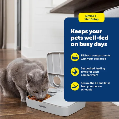 Miniatura 5 de PetSafe Analog 2 Comedero Programable para 2 Comidas para Mascotas, Comedero Automático para Perros y Gatos - Dispensador de Comida Seca