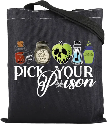 Miniatura 8 de ZJXHPO Halloween Evil Queen Regalo Villano Amante Regalo Veneno Maquillaje Bolsa Con Cremallera Lona Tote Bolso Hombro