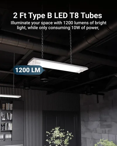 Miniatura 2 de Sunco - Paquete de 10 tubos de vidrio transparente LED T8 de 2 pies para repuesto en interiores, fluorescente, comercial, oficina, pasillo, almacén