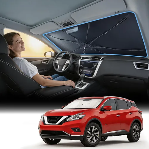Miniatura 27 de Nmoiss [Escudo térmico con revestimiento de vinilo] Parasol para parabrisas personalizado para Mazda 3, protege el automóvil de los rayos solares
