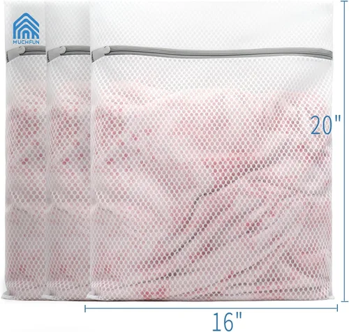 Miniatura 6 de 3 bolsas de malla de hexagonal para ropa delicada, 12 x 16 pulgadas