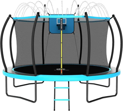 Miniatura 15 de ACWARMHOME Trampoline Outdoor 16FT 15FT 14FT 12FT 10FT 8FT with Enclosure, Non-Slip Ladder & Anti-Rust Coated Frame, Backyard Large Recreational
