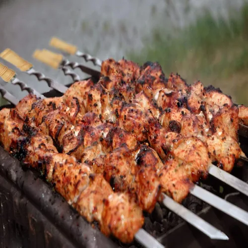 Miniatura 3 de Paquete de 12 pinchos Kabob 22 pulgadas, pinchos de barbacoa de acero inoxidable, resistentes, grandes, reutilizables con asa de madera