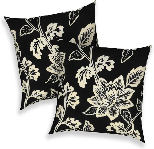 Miniatura 679 de Juego de 2 almohadas para exteriores de 16 x 16 pulgadas, repelentes al agua con interiores, para muebles de patio, hogar, jardín, geometría bohemia