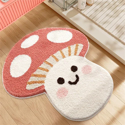 Miniatura 6 de Ankah Alfombra de Ducha Tapete de Baño Serie Bosque Diseño de Dibujos Animados Alfombra de Baño, Esponjosa, Suave, Antideslizante, Duradera
