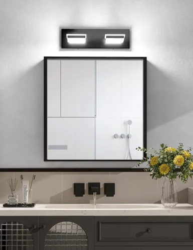 Miniatura 4 de VOLISUN 5CCT - Lámparas de baño regulables sobre el espejo, modernas lámparas de tocador de baño, cabezal giratorio de 360°, luces LED negras