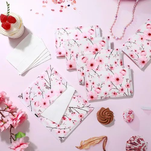 Miniatura 4 de Geyee 50 paquetes de pañuelos faciales de viaje, pañuelos desechables de bolsillo para invitados de boda, viaje, escuela, bolso, suministros