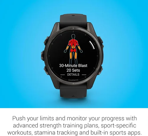 Miniatura 5 de Garmin Fenix 8 Premium - Reloj inteligente multideporte GPS para correr, 43 mm AMOLED, clasificado para buceo, linterna incorporada Titanio DLC