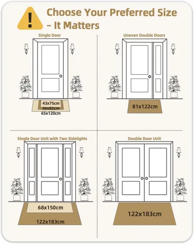 Miniatura 2 de Color&Geometry - Tapete para puerta delantera de 26 x 47 pulgadas, atrapador de suciedad con parte trasera de goma ultra antideslizante, perfil Caqui
