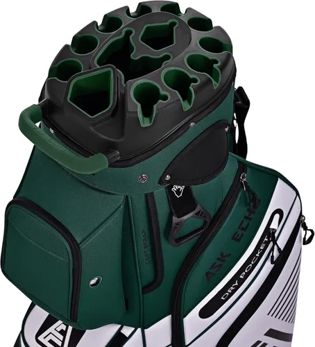 Miniatura 9 de ASK ECHO T-Lock – Bolsa de carrito de golf con organizador de 14 divisiones en la parte superior, bolsa de carrito de golf premium con asas y funda
