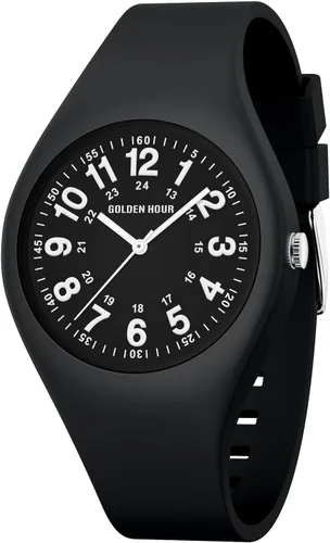 GOLDEN HOUR Relojes deportivos impermeables analógicos unisex para enfermeras, profesionales médicos, estudiantes, esfera militar brillante y fácil
