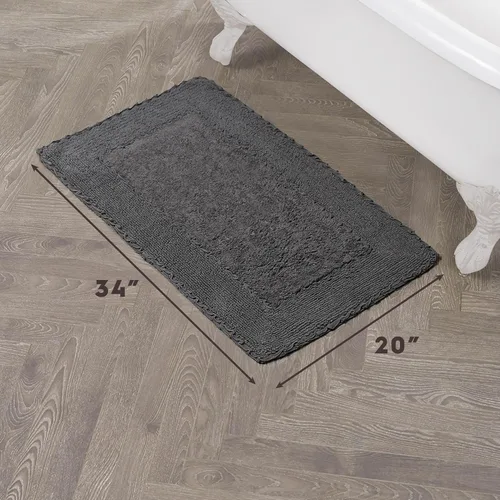 Miniatura 2 de Laura Ashley Ruffle tapete para baño de algodón de 17 x 24 pulgadas