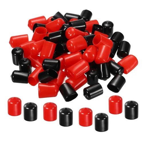 Miniatura 27 de MECCANIXITY 50 unids tapas de goma Surtido de 0.079 in PVC vinilo tornillo rosca protector para tornillo tornillo negro rojo