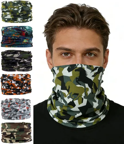 Miniatura 3 de KINREE 6 unidades de protección UV de verano multifunción diadema cuello polaina cabeza cabeza máscara máscara mágica bufanda bandana