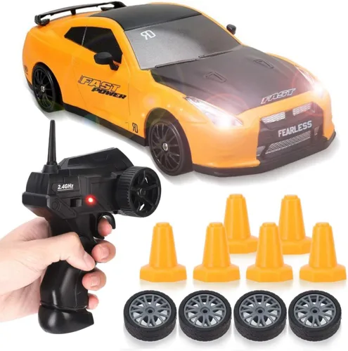 Miniatura 8 de Liberty Imports RC Drift Car 1/24 2.4GHz 4WD Control remoto Sport Racing Vehículo en carretera con luz LED, baterías y neumáticos de deriva