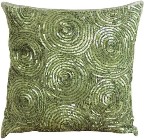 Miniatura 7 de The HomeCentric Funda de almohada, funda de almohada dorada para sofá, funda de almohada con lentejuelas en espiral, 20 x 20 pulgadas