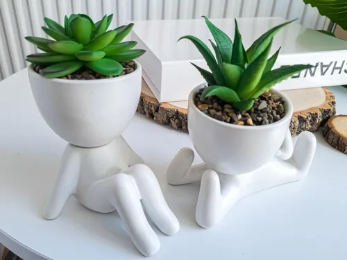 Miniatura 4 de Pequeña planta falsa decoración de oficina para mujer, decoración de escritorio, bonita decoración de oficina, decoración de plantas de oficina