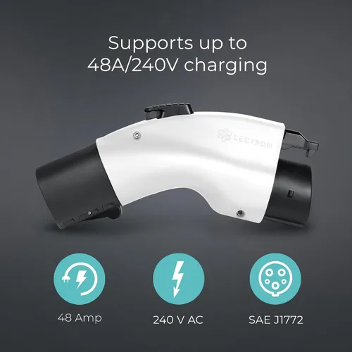 Miniatura 4 de Lectron Adaptador de carga Tesla a J1772 EV - Convertidor NACS, 48 Amp y 250V, compatible con conectores Tesla de alta potencia, cargadores