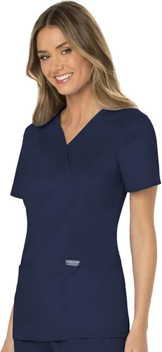 Miniatura 4 de Cherokee WW610 - Camiseta de ropa quirúrgica para mujer, estilo cruzado falso, para trabajar