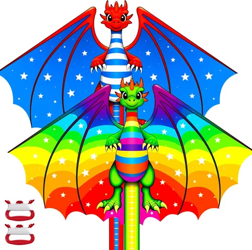 Miniatura 10 de Kite for Kids Ages 4-8 8-12 & Adults, Shark & Dragon & Unicorn & Butterfly Kites Flying Toys, Easy to Fly Big Kite with 328FT String Easter Gift for