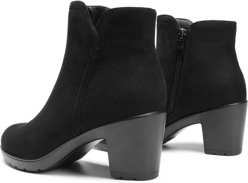 Miniatura 4 de DREAM PAIRS Botines de tacón bajo y grueso para mujer, con puntera de almendra, para otoño, botas cortas
