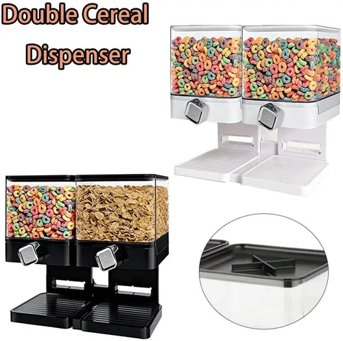 Miniatura 8 de SEIWEI Dispensador de alimentos multifunción para almacenamiento de cereales con bandeja inferior desmontable para organización de cocina, grano